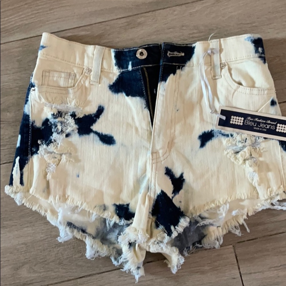 Acid wash high waisted shorts